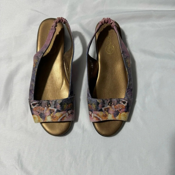 Icon Hand Painted  Slingback Open Toe Sandals 6M - Picture 1 of 14